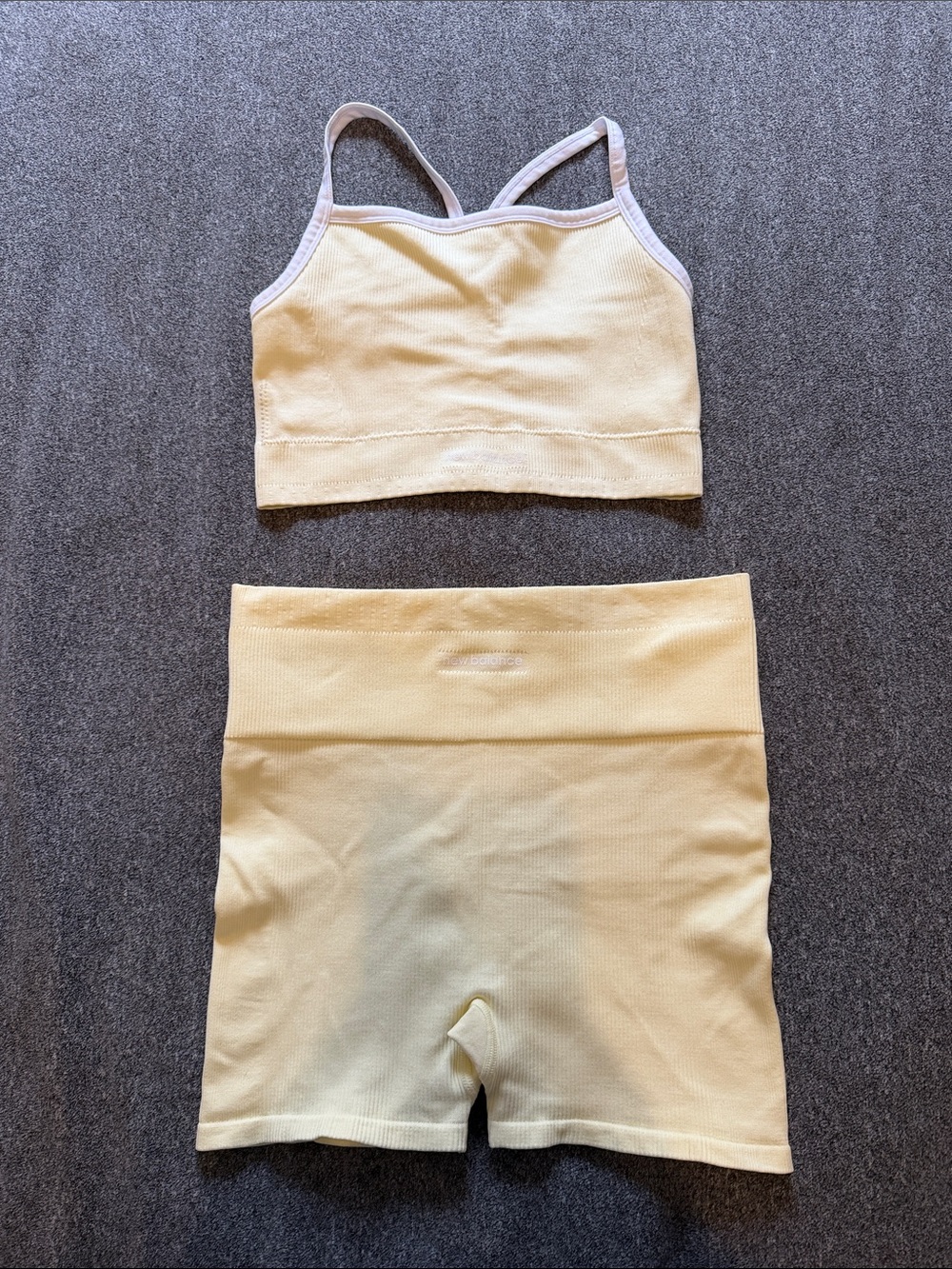 New Balance Pale Yellow Ribbed Active Tank
